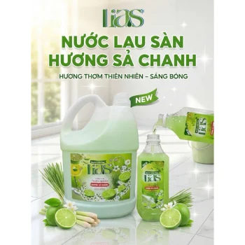 Nước Lau Sàn Lias - Hương Sả Chanh - 3.8kg